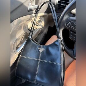 Prada Black Leather Shoulder Bag